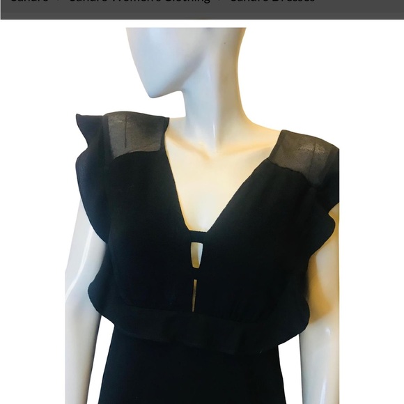 SANDRO PARIS Black V-Neck Sheath Mini Dress size 1 - Picture 14 of 16